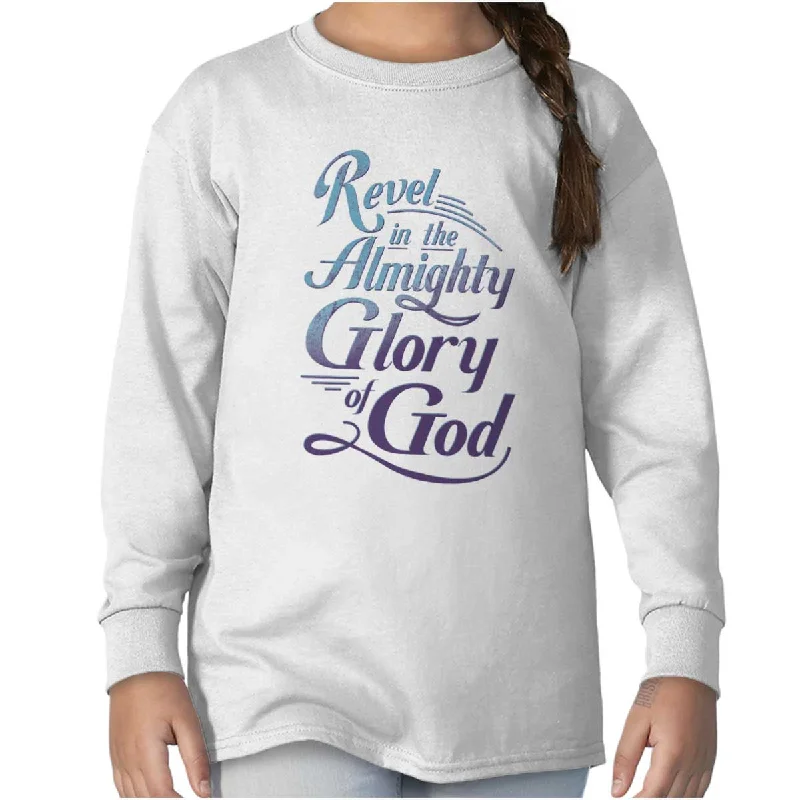 Men's Shirts with Rounded HemlinesRevel in the Almighty Youth Long Sleeve T-Shirt