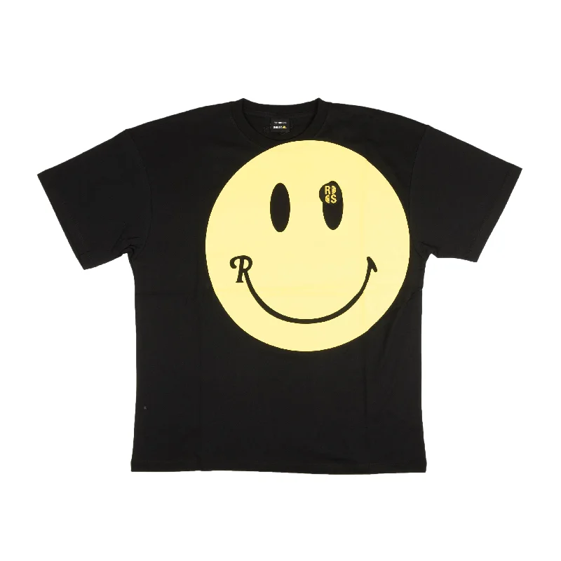 Men's Shirts with Snap ButtonsRaf Simons X Smiley Print Big Fit T-Shirt - Black