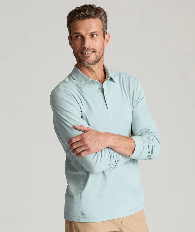 Men's Shirts with Appliquéd SleevesPerformance Long-Sleeve Polo