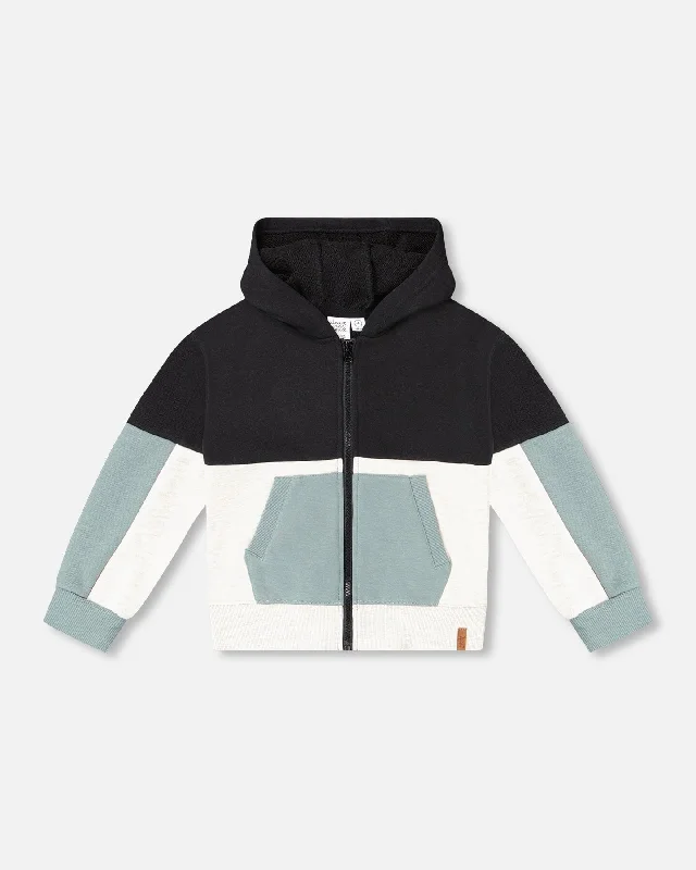 Men's Sweaters with ThumbholesFrench Terry Color Block Full Zip Hoodie Cardigan Sweatshirt Black, Teal And Shimmer Men's Sweaters with ThumbholesFrench Terry Color Block Full Zip Hoodie Cardigan Sweatshirt Black, Teal And Shimmer