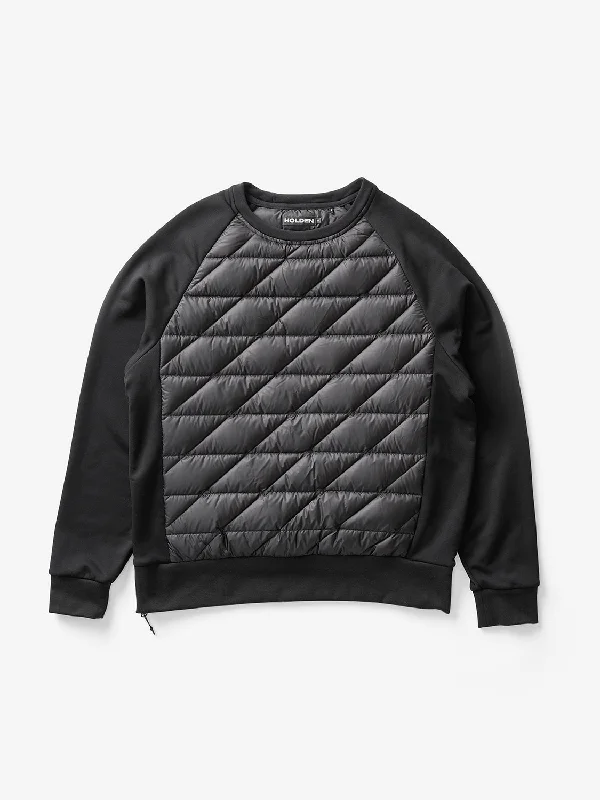 Men's Sweaters with Argyle PatternsM Down Crew Sweater - Black