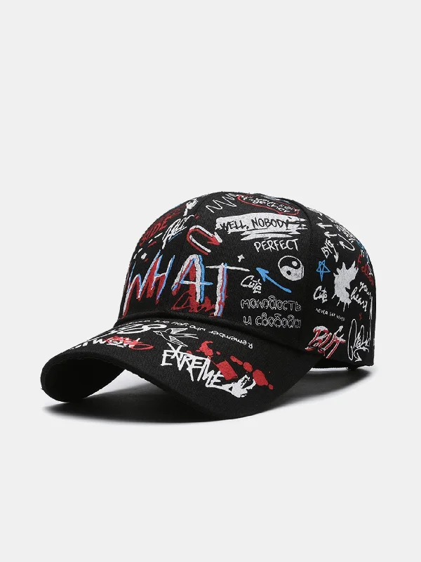 Rainproof Fishing HatsHip Hop Graffiti Slogan Pattern Baseball Cap
