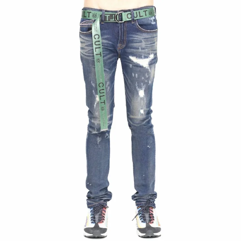 Modern Ripped and Distressed Men's JeansMen's Punk Super Skinny Belted Jean In Reyn Modern Ripped and Distressed Men's JeansMen's Punk Super Skinny Belted Jean In Reyn