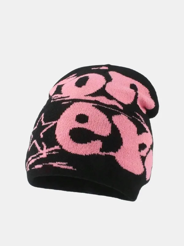 Comfortable Fisherman HatsFashion Slogan Pattern Warm Knit Beanie Hat