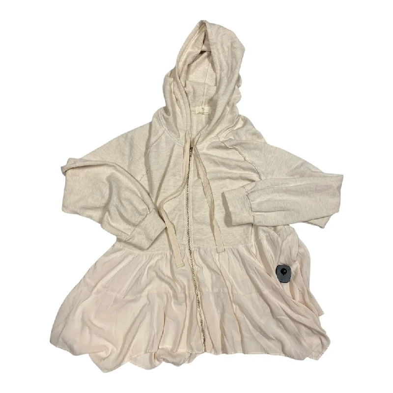 Men's Hoodies with Breathable FabricSweatshirt Hoodie By T.la In Cream, Size: L