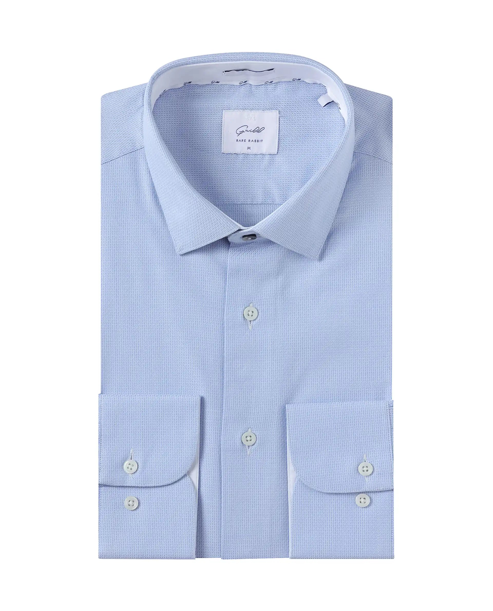 Men's Color-Blocking Shirts for a Statement LookRare Rabbit Mens Rigor Pastel Blue Full Sleeve Cotton Dobby Weave Regular Fit Solid Shirt Men's Color-Blocking Shirts for a Statement LookRare Rabbit Mens Rigor Pastel Blue Full Sleeve Cotton Dobby Weave Regular Fit Solid Shirt