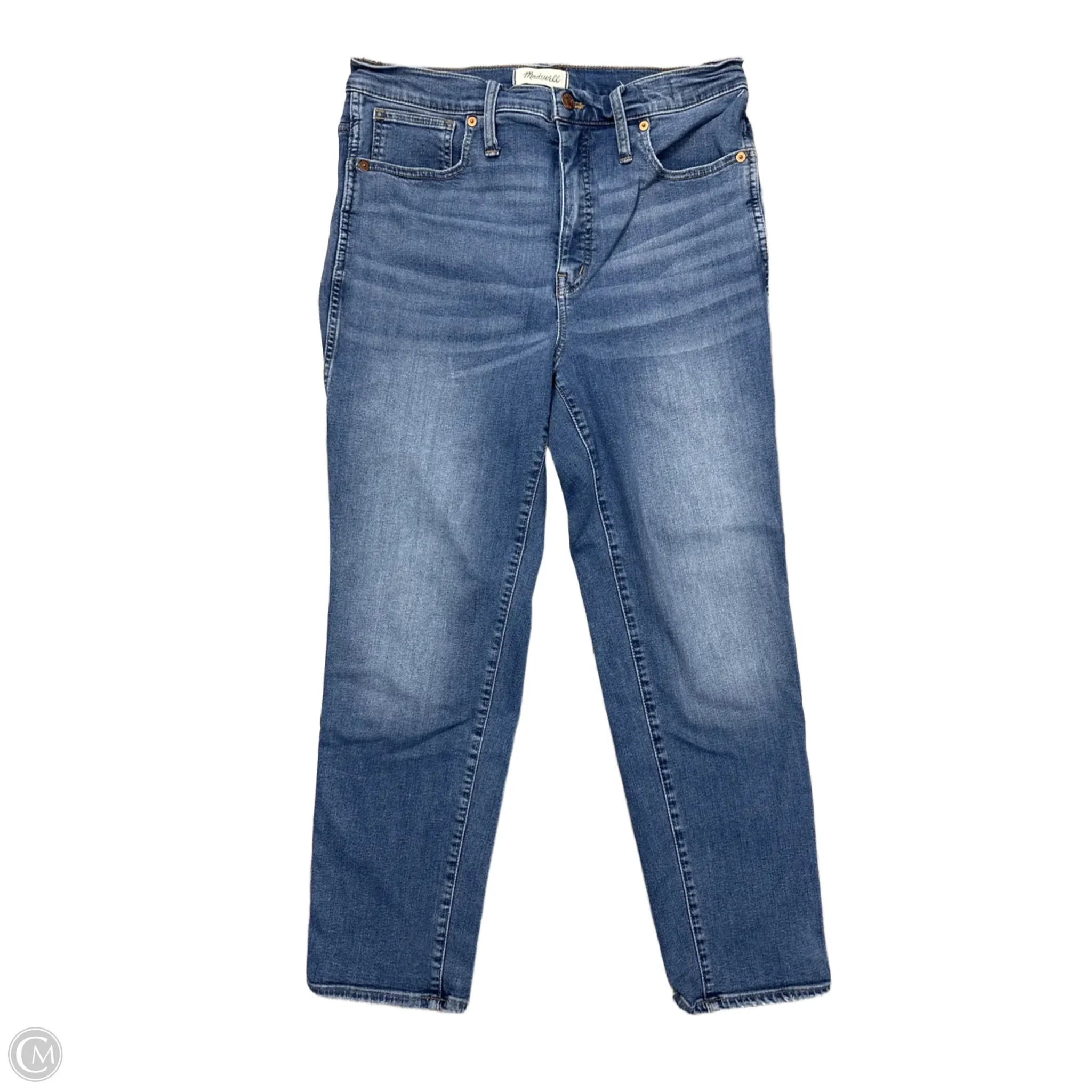 Leather Patch Men's JeansJeans Straight By Madewell In Blue Denim, Size: 10
