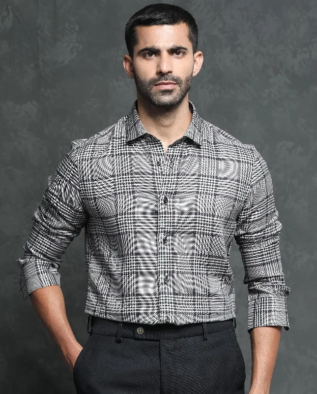 Men's Moisture-Wicking Shirts for All-Day ComfortRare Rabbit Men's Fredo Grey Tencel Fabric Full Sleeves Checks Shirt Men's Moisture-Wicking Shirts for All-Day ComfortRare Rabbit Men's Fredo Grey Tencel Fabric Full Sleeves Checks Shirt