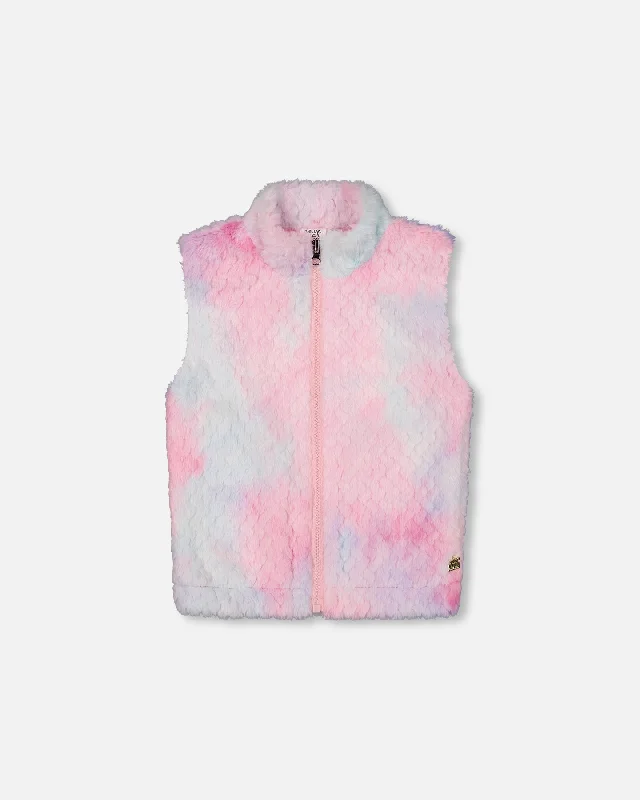 Men's Sweaters with Button-Up CollarsFaux Fur Vest Multicolor