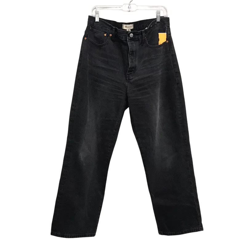 Yoked Back Men's JeansJeans Straight By Madewell In Black Denim, Size:10