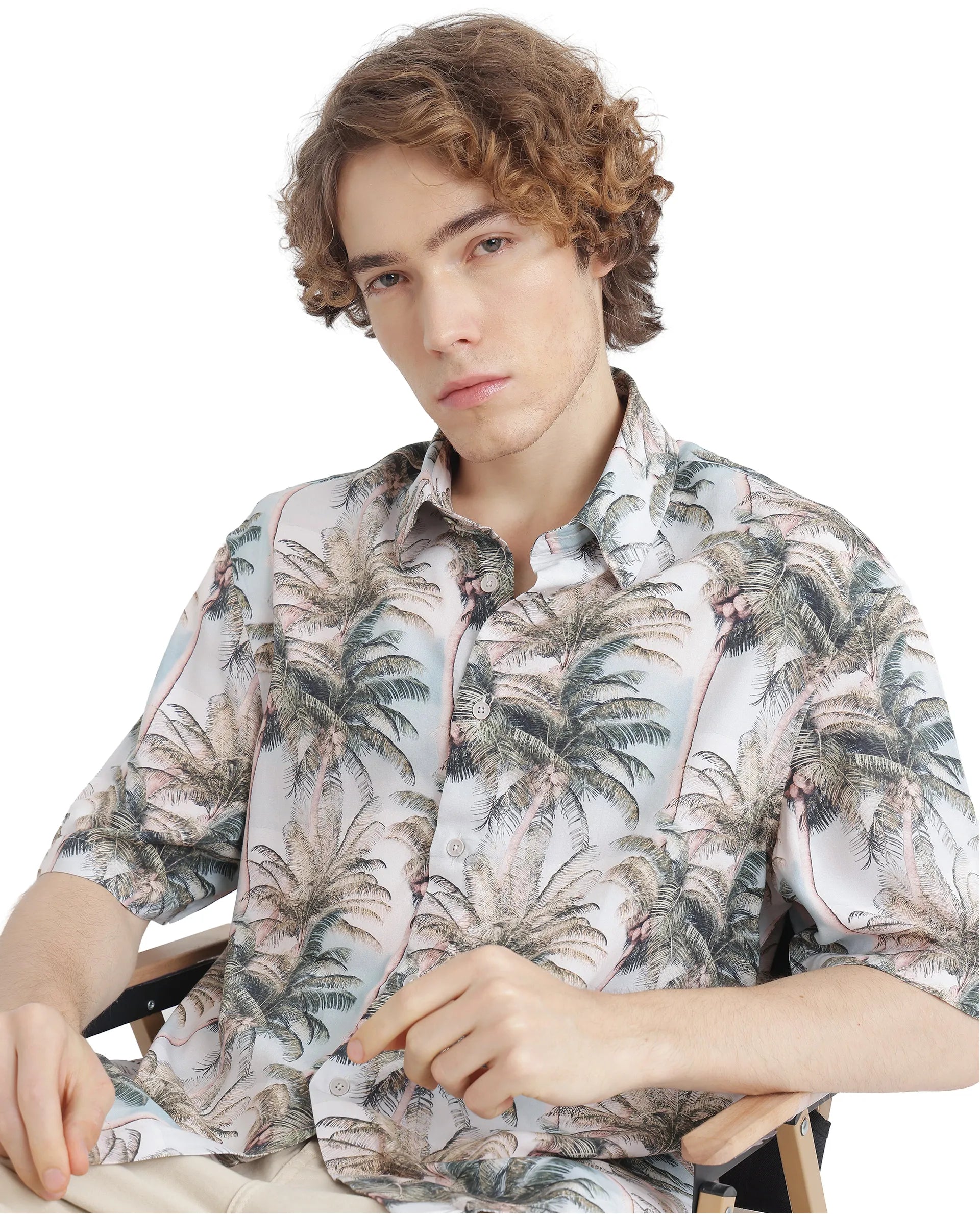 Men's Crew Neck T-Shirts for Everyday WearRare Rabbit Men's Pratts Offwhite Cotton Fabric Regular Fit Short Sleeve Botanical Print Shirt Men's Crew Neck T-Shirts for Everyday WearRare Rabbit Men's Pratts Offwhite Cotton Fabric Regular Fit Short Sleeve Botanical Print Shirt