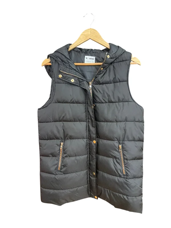 Men's Coats with Snap ButtonsVest Puffer & Quilted By Ci Sono In Black, Size: L