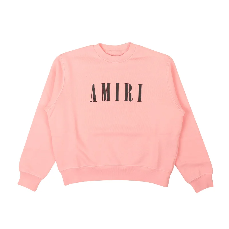 Men's Sweaters with Button-Up CollarsGirl's Baby Pink Logo Crewneck Sweatshirt