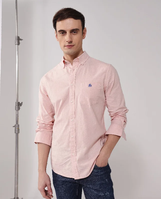 Men's Color-Blocking Shirts for a Statement LookRare Rabbit Men Oxob Pastel Peach Full Sleeve Collared Neck Button Closure Regular Fit Plain Shirt Men's Color-Blocking Shirts for a Statement LookRare Rabbit Men Oxob Pastel Peach Full Sleeve Collared Neck Button Closure Regular Fit Plain Shirt