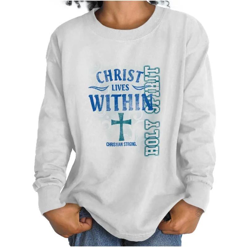 Men's Shirts with Chest PocketsChrist Lives Within Youth Long Sleeve T-Shirt