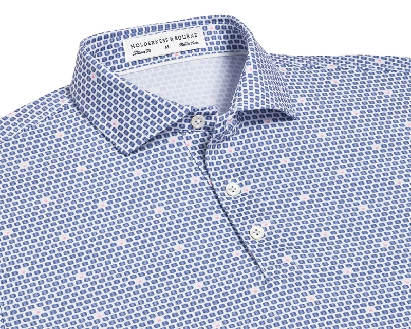 Men's Shirts with Mandarin CollarsThe Elgin Shirt: Aberdeen Blue/Scotch Pink/White