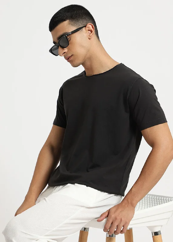 Classic Men's Button-Up ShirtsShadow Gray Crew neck T-shirt