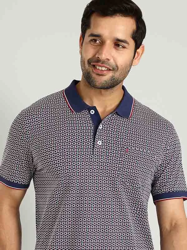 Men's Shirts with Double-Breasted DesignsMen Printed Polo T-Shirt