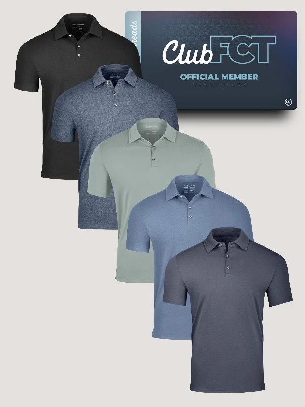 Men's Shirts with Plaid PatternsSpring Essentials Member Polo 5-Pack