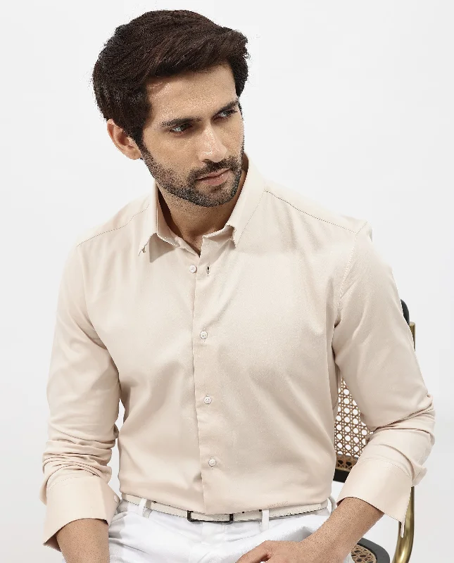 Men's Pattern-Clashing Shirts for Bold FashionRare Rabbit Men's Holand Light Beige Satin Fabric Full Sleeves Solid Shirt Men's Pattern-Clashing Shirts for Bold FashionRare Rabbit Men's Holand Light Beige Satin Fabric Full Sleeves Solid Shirt
