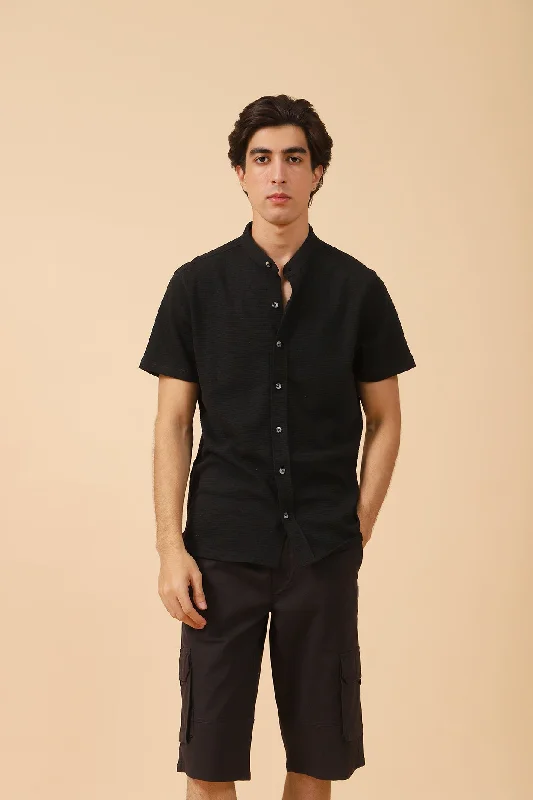 Men's Shirts with Chest PocketsMANDARIN COLLAR BUTTON DOWN POLO
