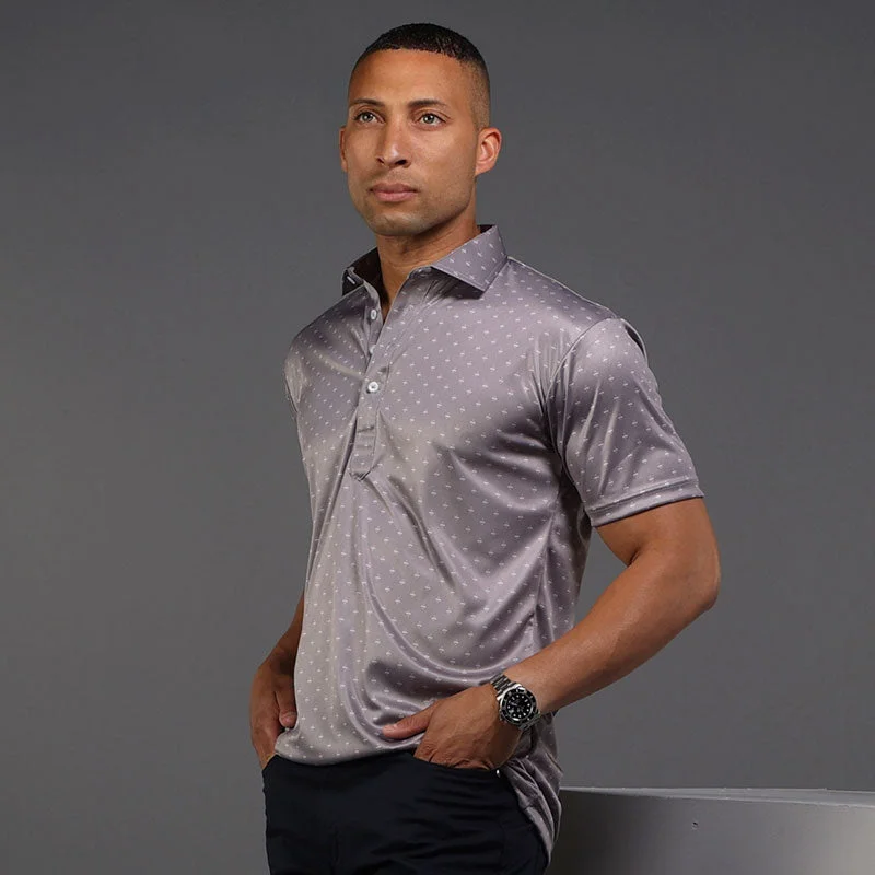 Striped Men's TopsSemi-Spread Collar Polo Phoenix Grey
