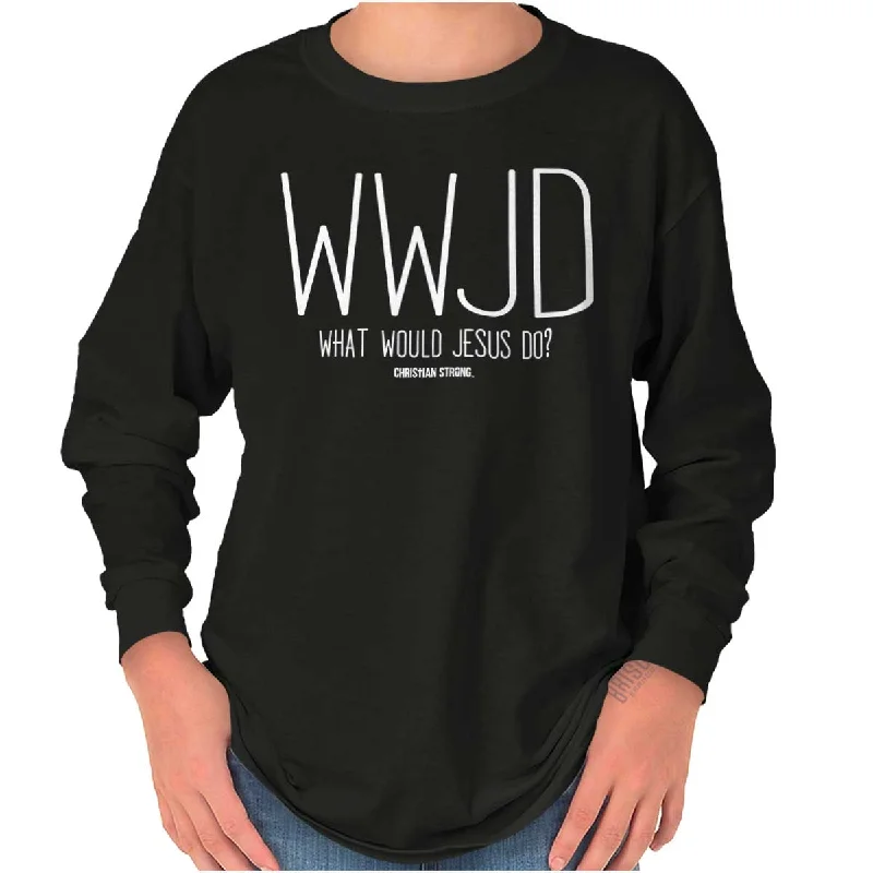 Elegant Men's Dress ShirtsWWJD Youth Long Sleeve T-Shirt