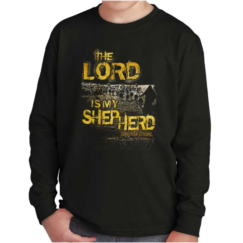 Lightweight Men's Linen ShirtsThe Lord Is My Shepherd Youth Long Sleeve T-Shirt