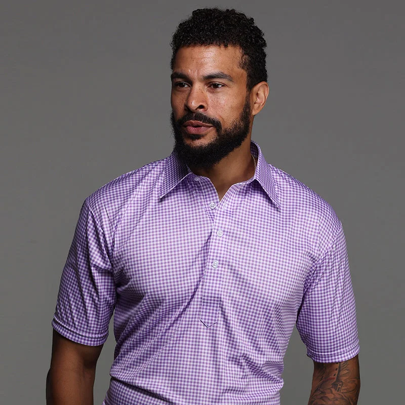 Men's Shirts for Outdoor ActivitiesThe Original Dress Collar Polo™ Lavender Gingham