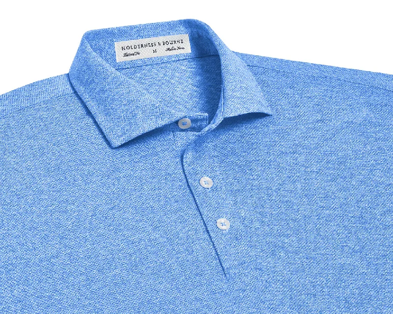 Breathable Men's Mesh TopsThe Bradley Shirt: Heathered Marlin Blue