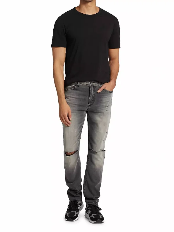 Cool Men's JeansBrando Slim Distressed Greigio Jean In Grey