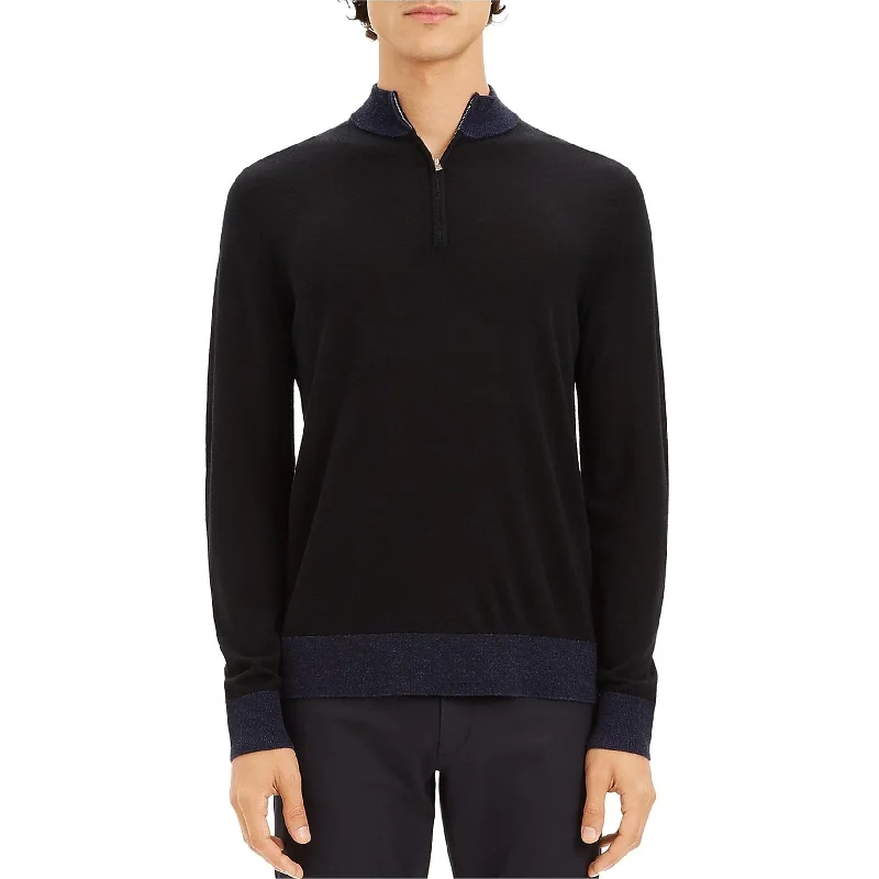 Men's Sweaters with Patch PocketsTheory Mens Quarter Zip Pullover Sweater