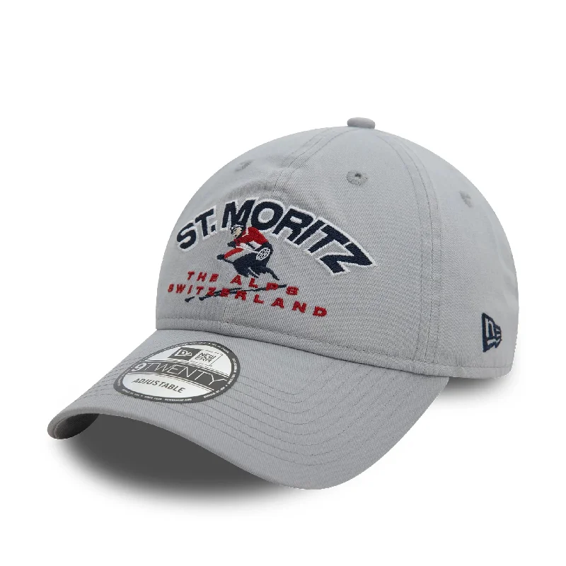 Vibrant Straw HatsNew Era Washed St. Moritz Ski Grey 9TWENTY Adjustable Cap