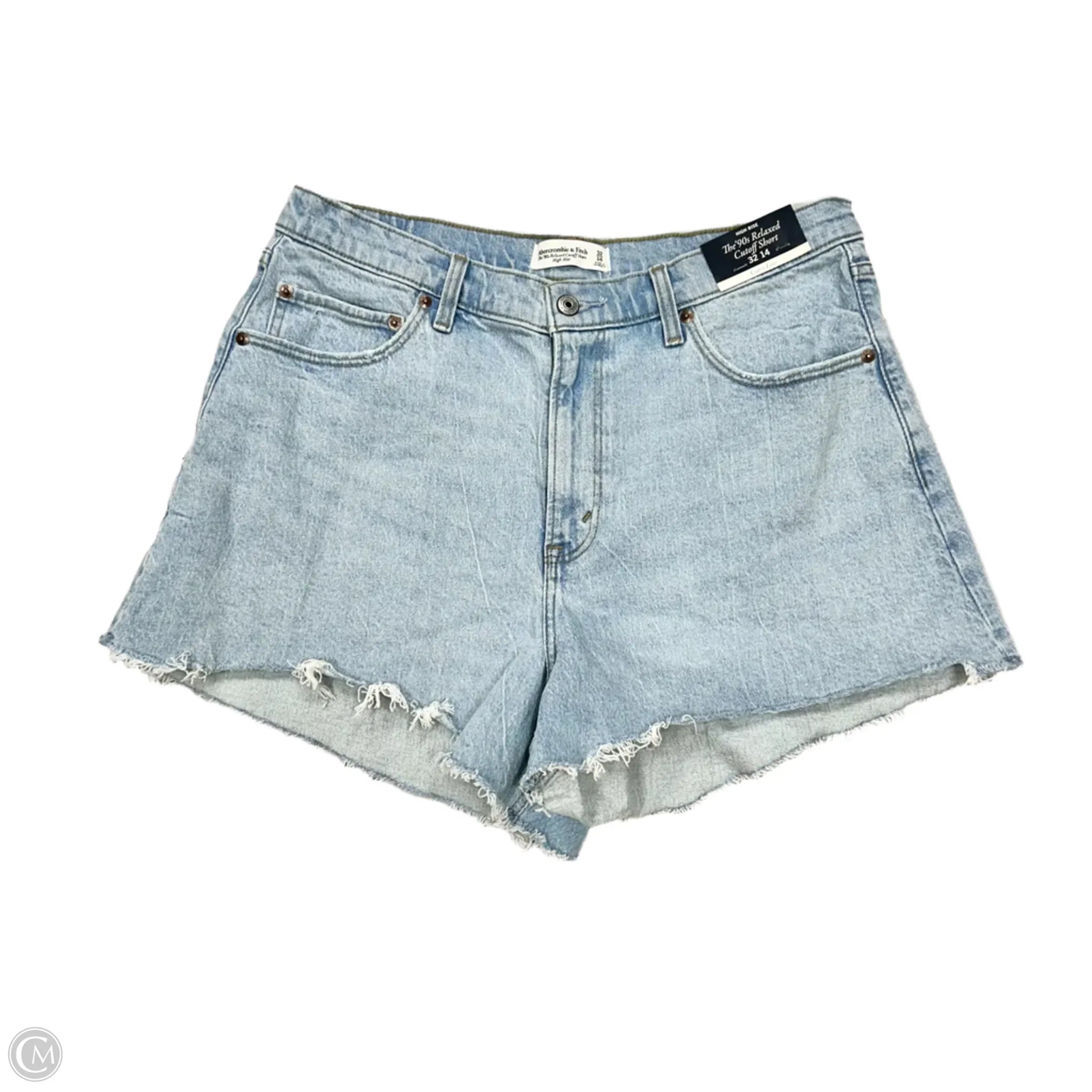 Men's Dressy Short Pants for OfficeShorts By Abercrombie And Fitch In Blue Denim, Size: 14 Men's Dressy Short Pants for OfficeShorts By Abercrombie And Fitch In Blue Denim, Size: 14