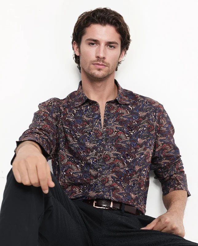 Men's Performance Shirts for Active LifestylesRare Rabbit Men's Mids Navy Viscose Fabric Full Sleeve Regular Collar Floral Abstract Print Shirt Men's Performance Shirts for Active LifestylesRare Rabbit Men's Mids Navy Viscose Fabric Full Sleeve Regular Collar Floral Abstract Print Shirt