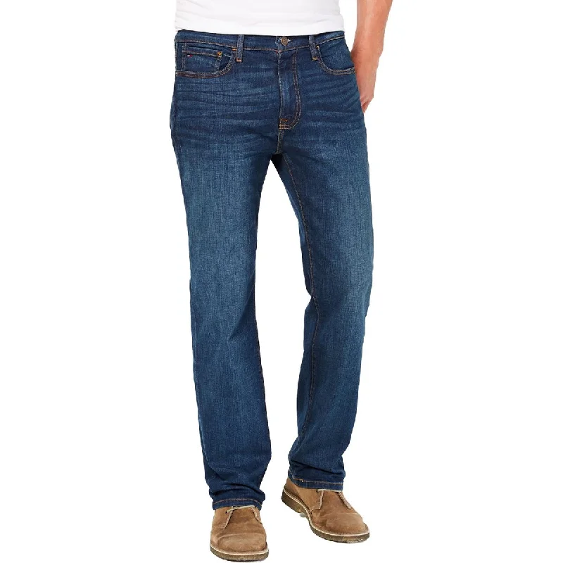 Comfort-Fit Men's JeansMens Pocket Denim Straight Leg Jeans
