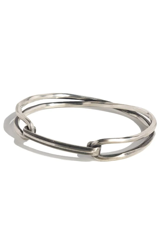 Men's Coats for BikingWerkstatt München Silver Crossed Bracelet