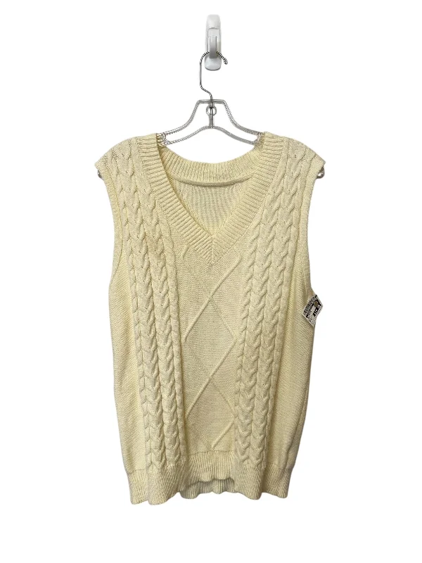 Men's Coats with Quilted LiningVest Sweater By Clothes Mentor In Cream, Size: S