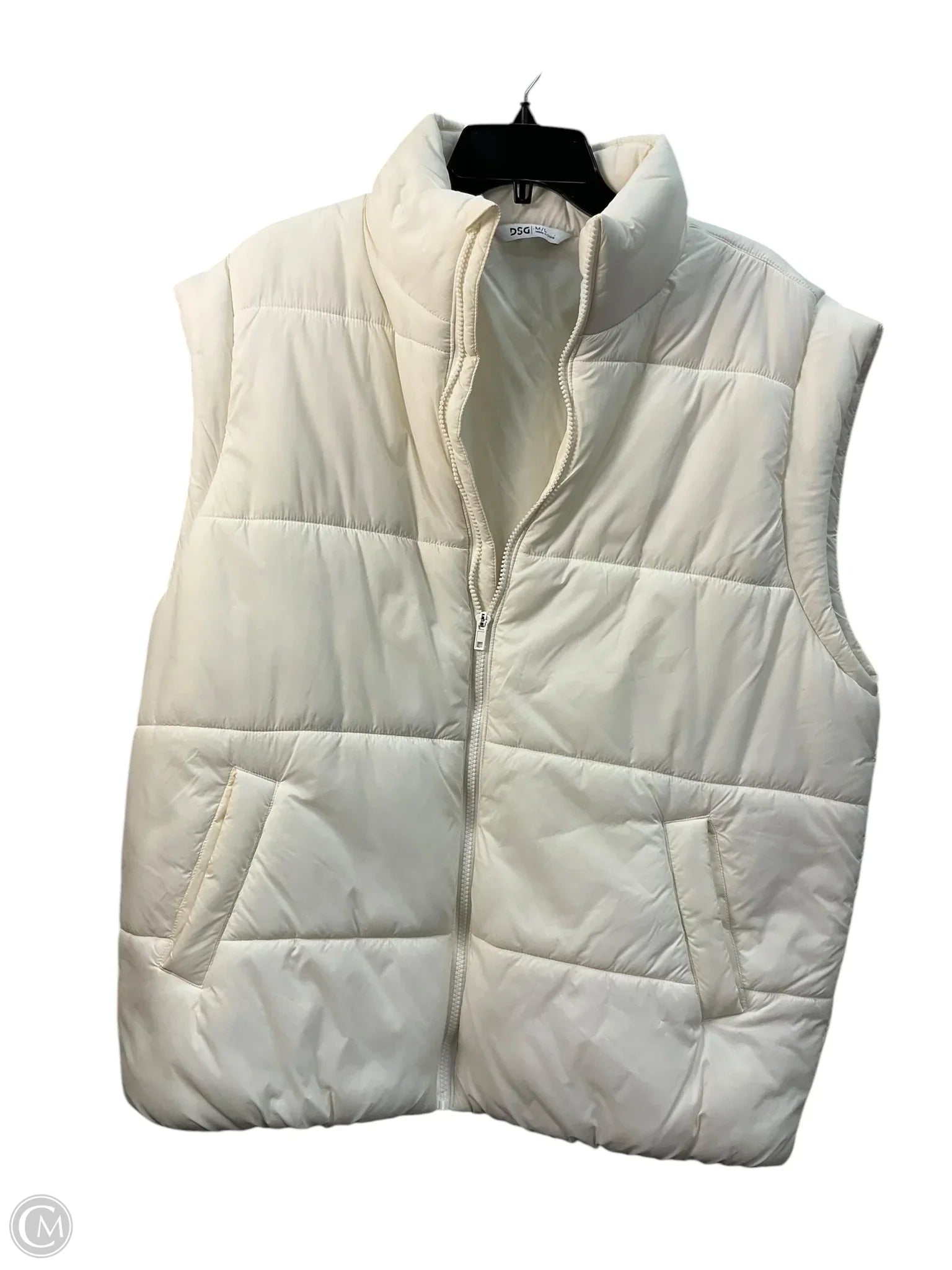 Men's Coats with Military InfluenceVest Puffer & Quilted By Dsg Outerwear In Cream, Size: L Men's Coats with Military InfluenceVest Puffer & Quilted By Dsg Outerwear In Cream, Size: L