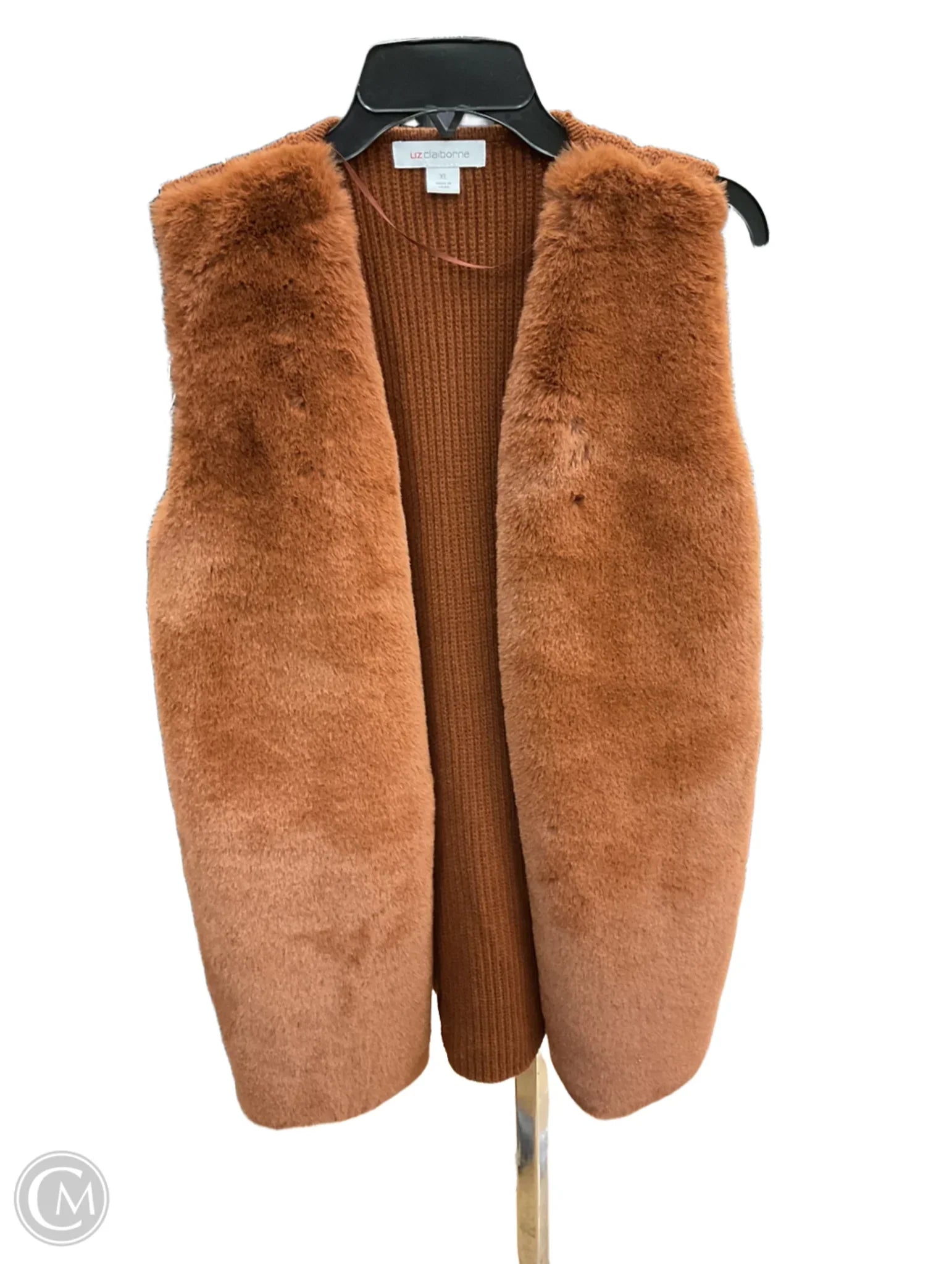 Men's Coats with Fur TrimVest Faux Fur & Sherpa By Liz Claiborne In Orange, Size: Xl Men's Coats with Fur TrimVest Faux Fur & Sherpa By Liz Claiborne In Orange, Size: Xl