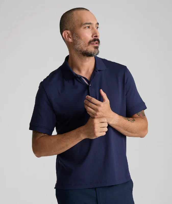 Men's Three-Quarter Sleeved TopsWrinkle-Free Damaschino Polo