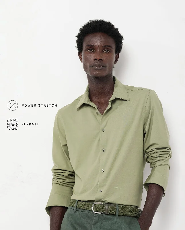 Versatile Men's Short-Sleeve ShirtsRare Rabbit Men's Flyknit Pastel Green Cotton Polyester Fabric Full Sleeves Knitted Solid Shirt Versatile Men's Short-Sleeve ShirtsRare Rabbit Men's Flyknit Pastel Green Cotton Polyester Fabric Full Sleeves Knitted Solid Shirt