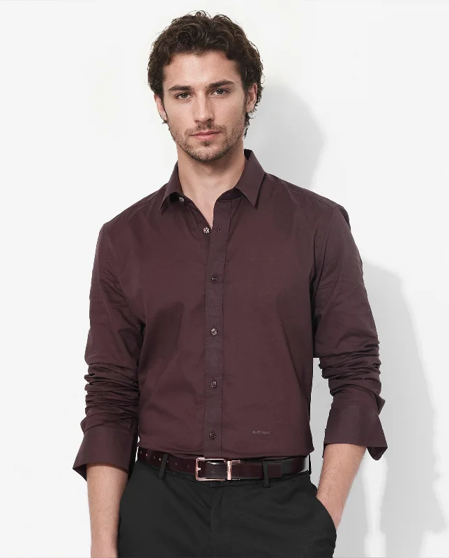 Men's Luxury Shirts for High-End FashionRare Rabbit Men's Fullsleen Brown Cotton Fabric Full Sleeves Collared Neck Regular Fit Solid Shirt Men's Luxury Shirts for High-End FashionRare Rabbit Men's Fullsleen Brown Cotton Fabric Full Sleeves Collared Neck Regular Fit Solid Shirt