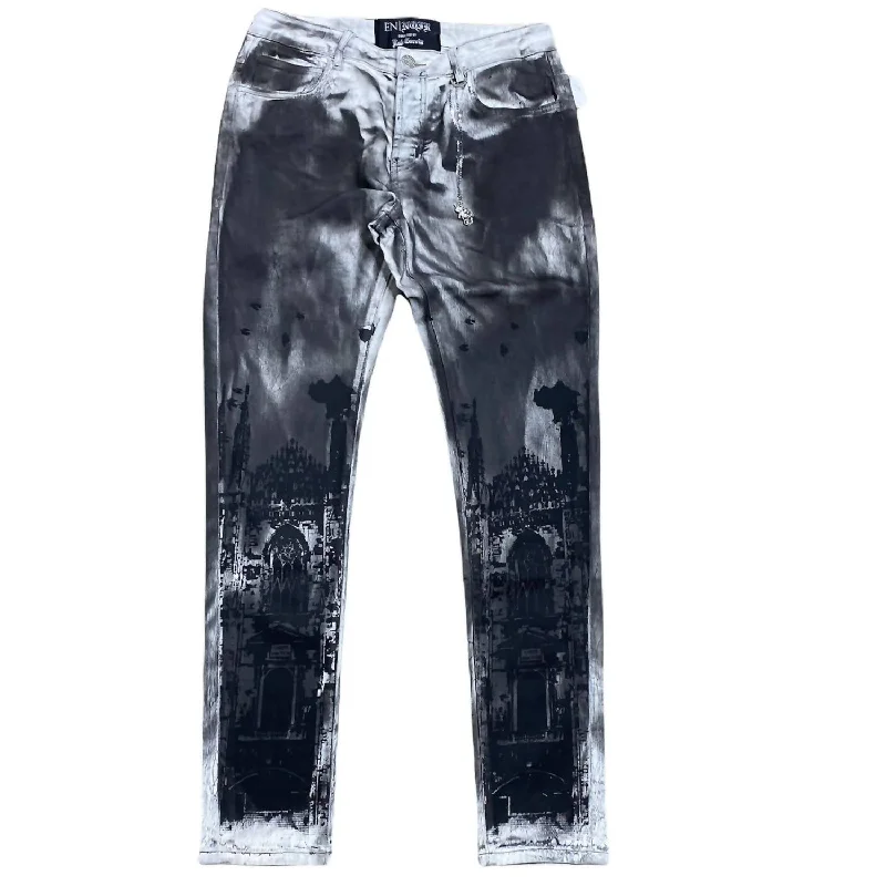 Men's Jeans with EmbroideryMen's Hendrix Denim Jean In Black Fade