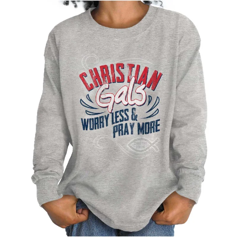 Men's Shirts with Embellished HemlinesChristian Gals Youth Long Sleeve T-Shirt