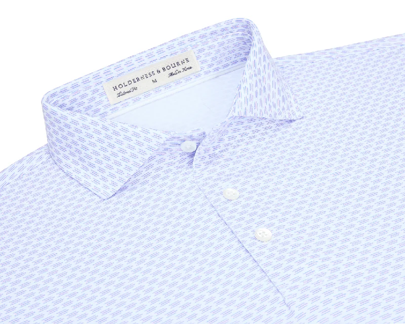 Breathable Men's Mesh TopsThe Wilcox Shirt: Scotch Pink & Marlin Blue