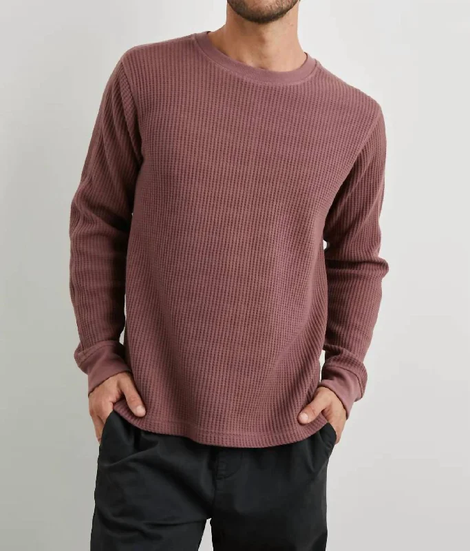 Men's Sweaters with SnapsWade Thermal Top In Brick