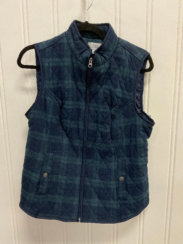 Men's Coats with Velcro ClosuresVest Puffer & Quilted By Croft And Barrow In Blue & Green, Size:S Men's Coats with Velcro ClosuresVest Puffer & Quilted By Croft And Barrow In Blue & Green, Size:S