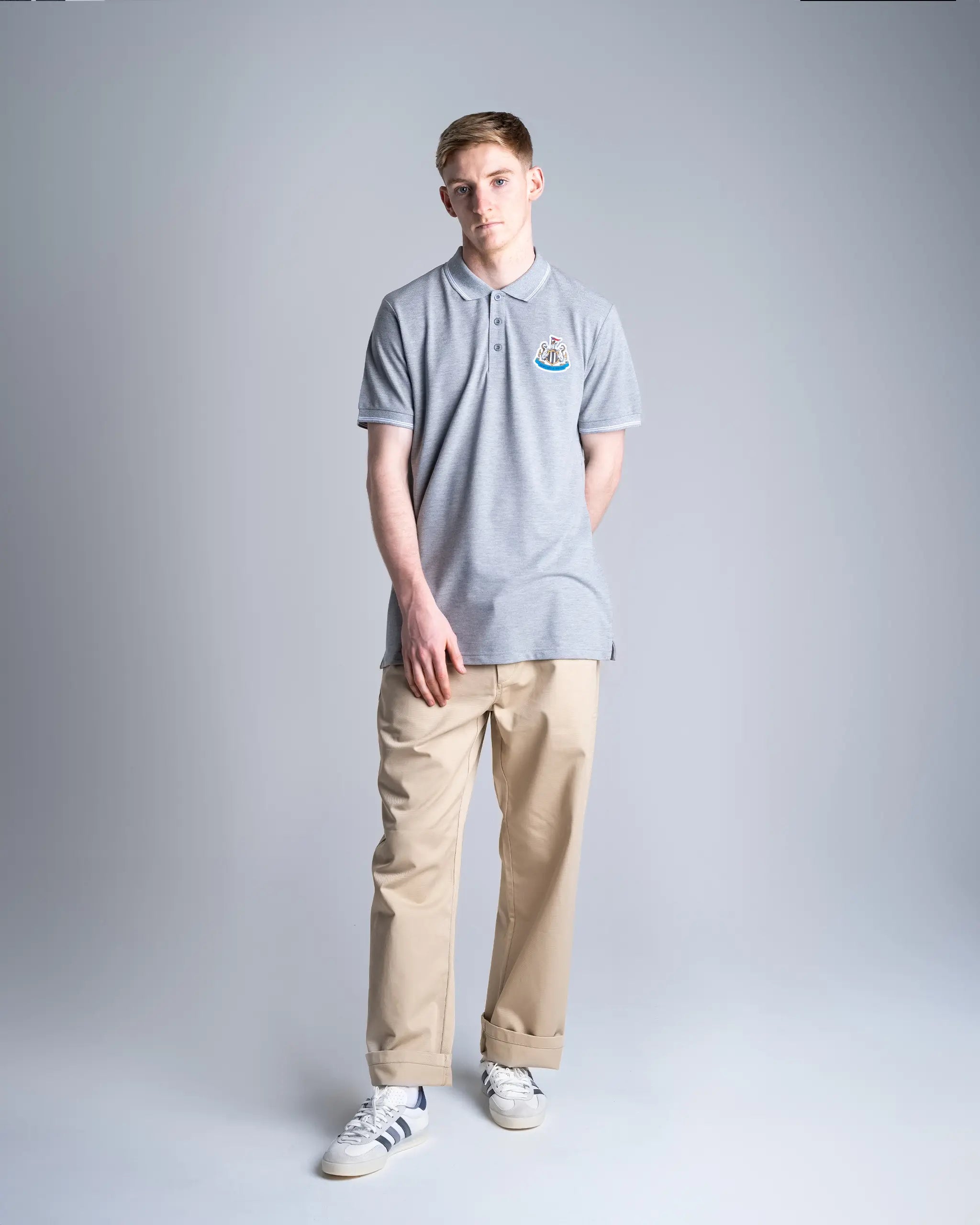 Men's Shirts for HikingNewcastle United Men's Grey Marl Terrace Pique Polo