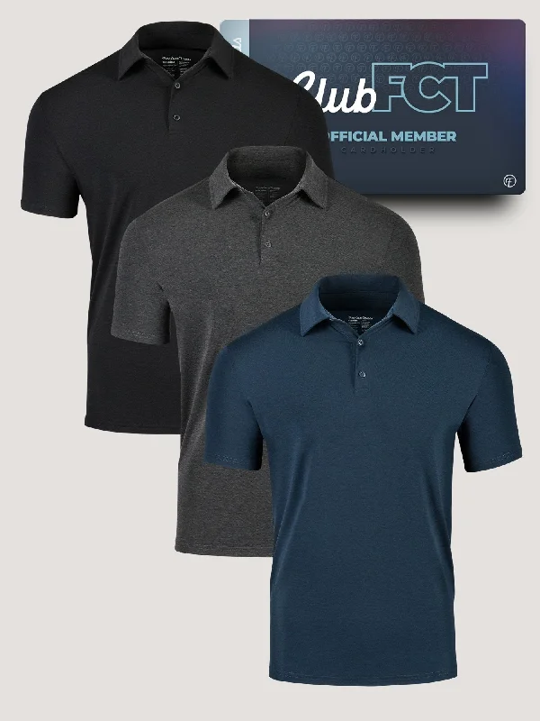 Men's Shirts with Tab CollarsFoundation Performance Polo Member 3-pack